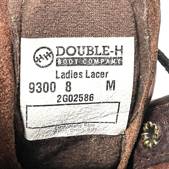 DOUBLE-H Vintage Women's 8" Lacer Briar Pitstop Leather Western Work Boo… - Picture 11 of 12